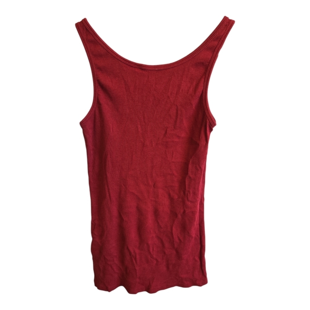 GUESS Red 🔴 Ribbed " Perfect Tank" Top - Picture 4 of 5